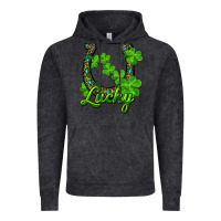 Vintage Black lucky shamrock horseshoe Vintage Hoodie - RanaPortraitStore