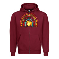 Burgundy softball rainbow Zipper Hoodie - Artiststas