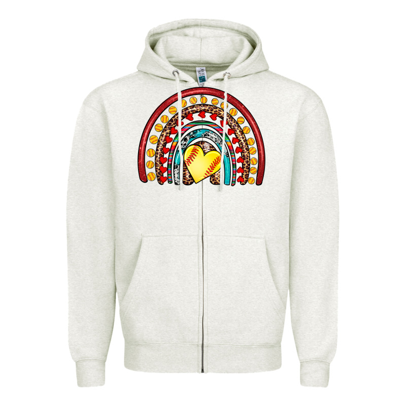Softball Rainbow Zipper Hoodie by Artiststas | Teevron