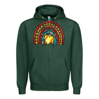 Sports Green softball rainbow Zipper Hoodie - Artiststas