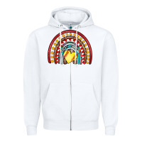 White softball rainbow Zipper Hoodie - Artiststas