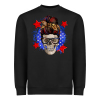 Black American mom skull Heavyweight Sweatshirt - Zillion Design Studio