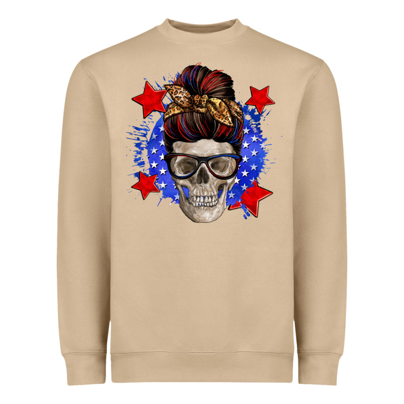 American Mom Skull Heavyweight Sweatshirt by Zillion Design Studio | Teevron