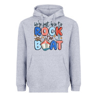 Heather Grey were just here to rock the boat Heavyweight Hoodie - MaliasSmallBusiness