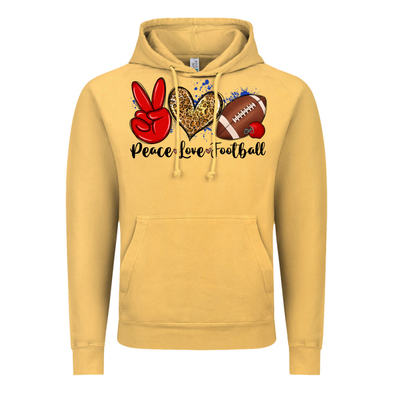 Peace Love Football Vintage Hoodie by Zillion Design Studio | Teevron