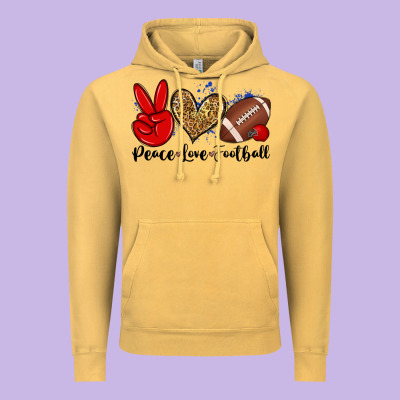 Peace Love Football Vintage Hoodie Designed By Zillion Design Studio