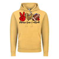 Vintage Mustard peace love football Vintage Hoodie - Zillion Design Studio