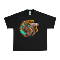 Black western squirrel with sunflowers Urban Heavy Tee - CowhideDigitalArt