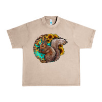 French Oak western squirrel with sunflowers Urban Heavy Tee - CowhideDigitalArt