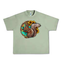 Oil Green western squirrel with sunflowers Urban Heavy Tee - CowhideDigitalArt