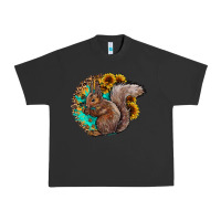 Pigment Black western squirrel with sunflowers Urban Heavy Tee - CowhideDigitalArt