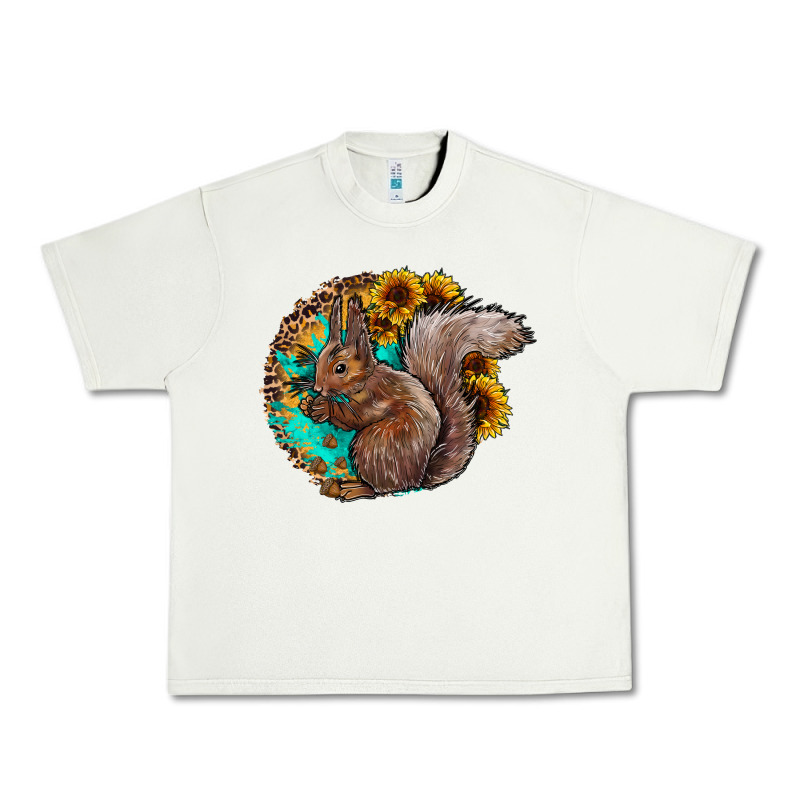 Western Squirrel With Sunflowers Urban Heavy Tee by CowhideDigitalArt | Teevron
