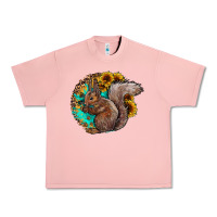 Salmon western squirrel with sunflowers Urban Heavy Tee - CowhideDigitalArt