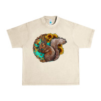 Sandshell western squirrel with sunflowers Urban Heavy Tee - CowhideDigitalArt