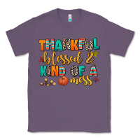 Lavender thankful  blessed and kind of a mess Classic Tee - AdoDesignShop