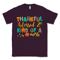 Plum thankful  blessed and kind of a mess Classic Tee - AdoDesignShop