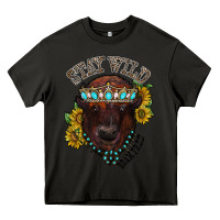Asphalt turquoise bison Heavy Core Tee - RacoonDesign