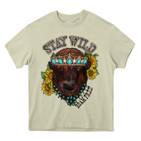 Mossy turquoise bison Heavy Core Tee - RacoonDesign