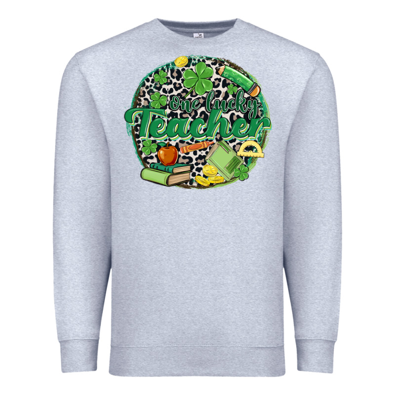 One Lucky Teacher Premium Sweatshirt by MaliasSmallBusiness | Teevron