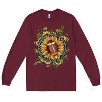Burgundy football gemstone sunflower Long Sleeve Tee - JahusDesignShop