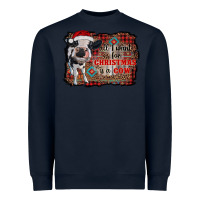 Navy all i want for christmas is a cow aztec Heavyweight Sweatshirt - RanaPortraitStore