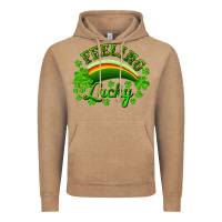 Vintage Coffee feeling lucky with rainbow Vintage Hoodie - RanaPortraitStore