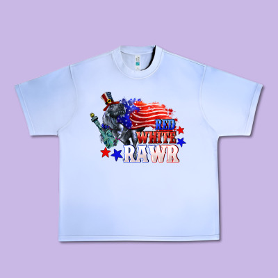 Red White Rawr 4th Of July Urban Heavy Tee Designed By Cowgirlartshop