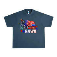 Midnight Navy Red white rawr 4th of july Urban Heavy Tee - CowGirlArtShop