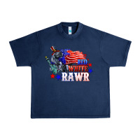 Navy Red white rawr 4th of july Urban Heavy Tee - CowGirlArtShop