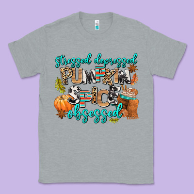 Stressed Depressed Pumpkin Spice Obsessed Classic Tee Designed By Adodesignshop