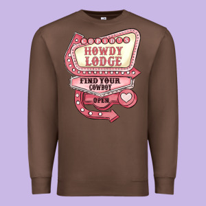 Cupids Howdy Lodge Find Your Cowboy Open Premium Sweatshirt Designed By Maliassmallbusiness