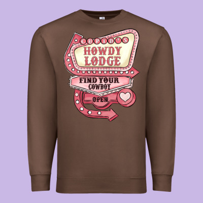 Cupids Howdy Lodge Find Your Cowboy Open Premium Sweatshirt Designed By Maliassmallbusiness