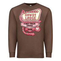 Chestnut cupids howdy lodge find your cowboy open Premium Sweatshirt - MaliasSmallBusiness