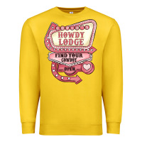 Lemon cupids howdy lodge find your cowboy open Premium Sweatshirt - MaliasSmallBusiness