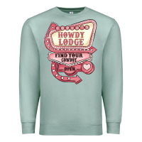Seafoam cupids howdy lodge find your cowboy open Premium Sweatshirt - MaliasSmallBusiness