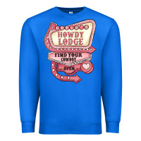 True Royal cupids howdy lodge find your cowboy open Premium Sweatshirt - MaliasSmallBusiness