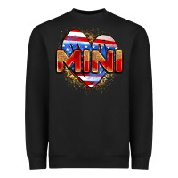 Black American mini heart Heavyweight Sweatshirt - Zillion Design Studio