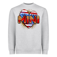 Heather Grey American mini heart Heavyweight Sweatshirt - Zillion Design Studio