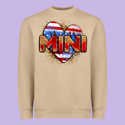 American Mini Heart Heavyweight Sweatshirt Designed By Zillion Design Studio