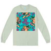 Matcha valentines day cupid and neon heart seamless pattern Long Sleeve Tee - BundleAndBundleShop