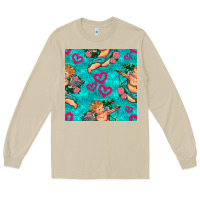 Mushroom valentines day cupid and neon heart seamless pattern Long Sleeve Tee - BundleAndBundleShop