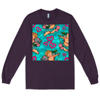 Plum valentines day cupid and neon heart seamless pattern Long Sleeve Tee - BundleAndBundleShop
