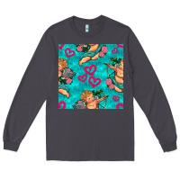 Smoke valentines day cupid and neon heart seamless pattern Long Sleeve Tee - BundleAndBundleShop