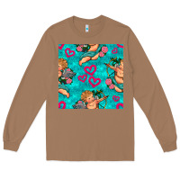 Toasted Coconut valentines day cupid and neon heart seamless pattern Long Sleeve Tee - BundleAndBundleShop