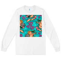 White valentines day cupid and neon heart seamless pattern Long Sleeve Tee - BundleAndBundleShop