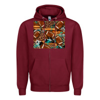 Burgundy football tumbler Zipper Hoodie - Artiststas