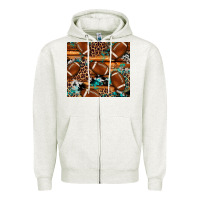 Oatmeal Heather football tumbler Zipper Hoodie - Artiststas