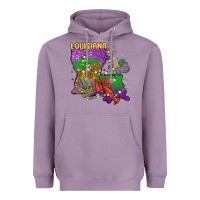 Lavender mardi gras louisiana map Heavyweight Hoodie - MaliasSmallBusiness
