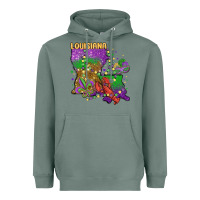 Sage mardi gras louisiana map Heavyweight Hoodie - MaliasSmallBusiness