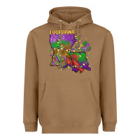 Toasted Coconut mardi gras louisiana map Heavyweight Hoodie - MaliasSmallBusiness